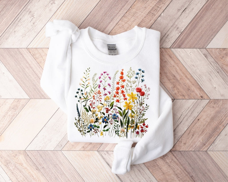 Sweat-shirt Fleurs sauvages Sweat-shirt à motif botanique