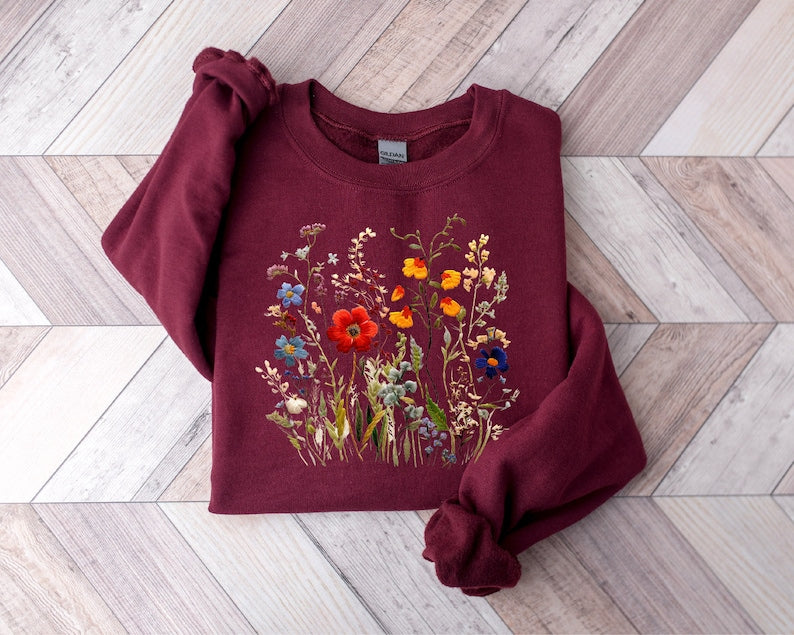 Sweat-shirt Fleurs sauvages Sweat-shirt à motif botanique
