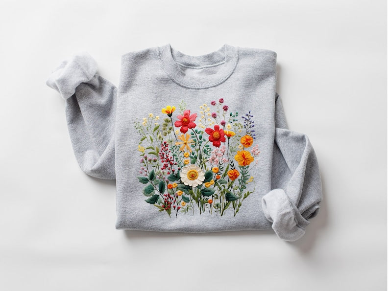 Sweat-shirt Fleurs sauvages Sweat-shirt à motif botanique