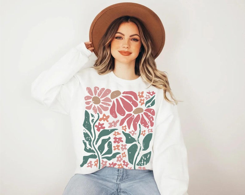 Boho Daisy Flower Sweater Sweat-shirt à fleurs sauvages