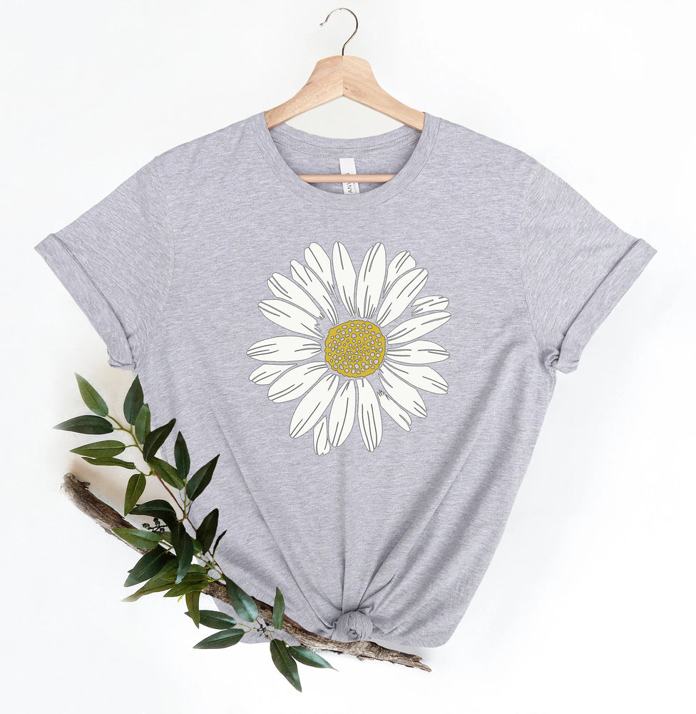 Chemise confortable à col ras du cou Boho Daisy Wildflower