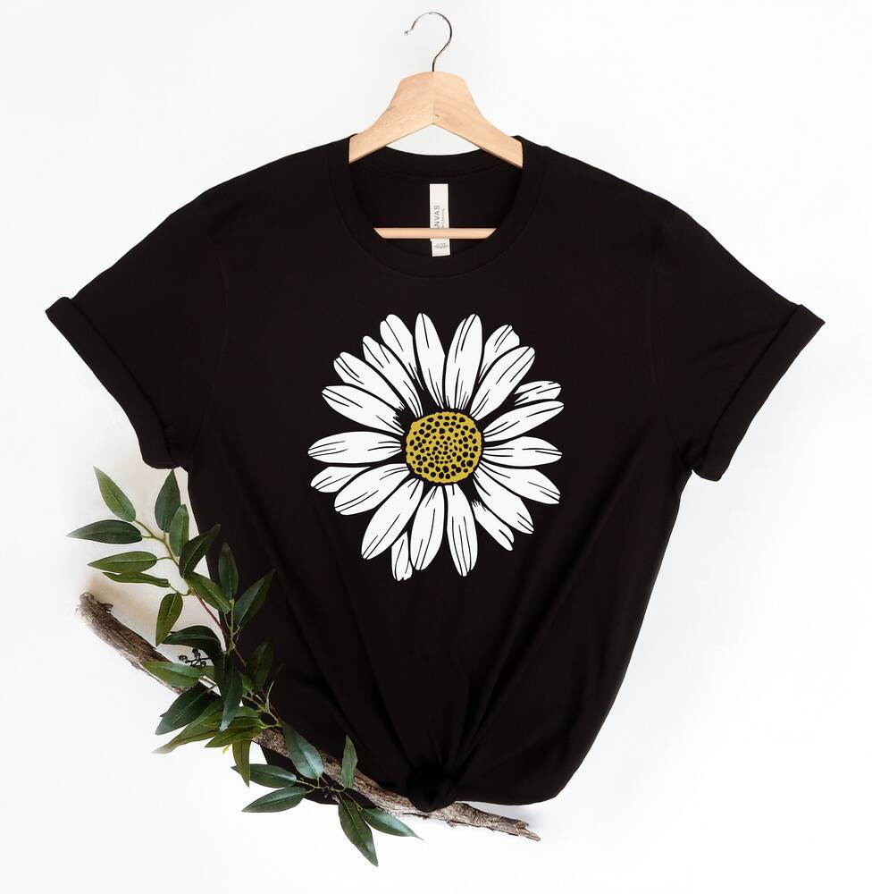 Chemise confortable à col ras du cou Boho Daisy Wildflower