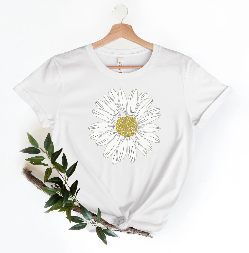 Chemise confortable à col ras du cou Boho Daisy Wildflower