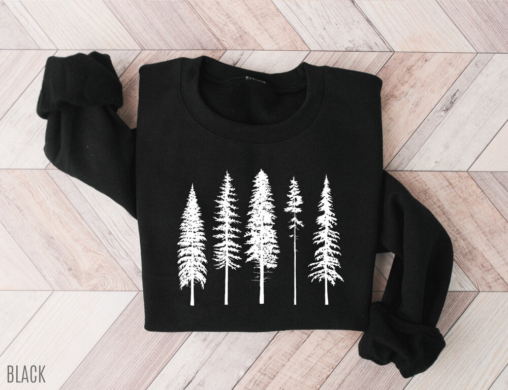 Pine Evergreen Cadeau pour les amoureux de la nature Sweat-shirt confortable à col rond