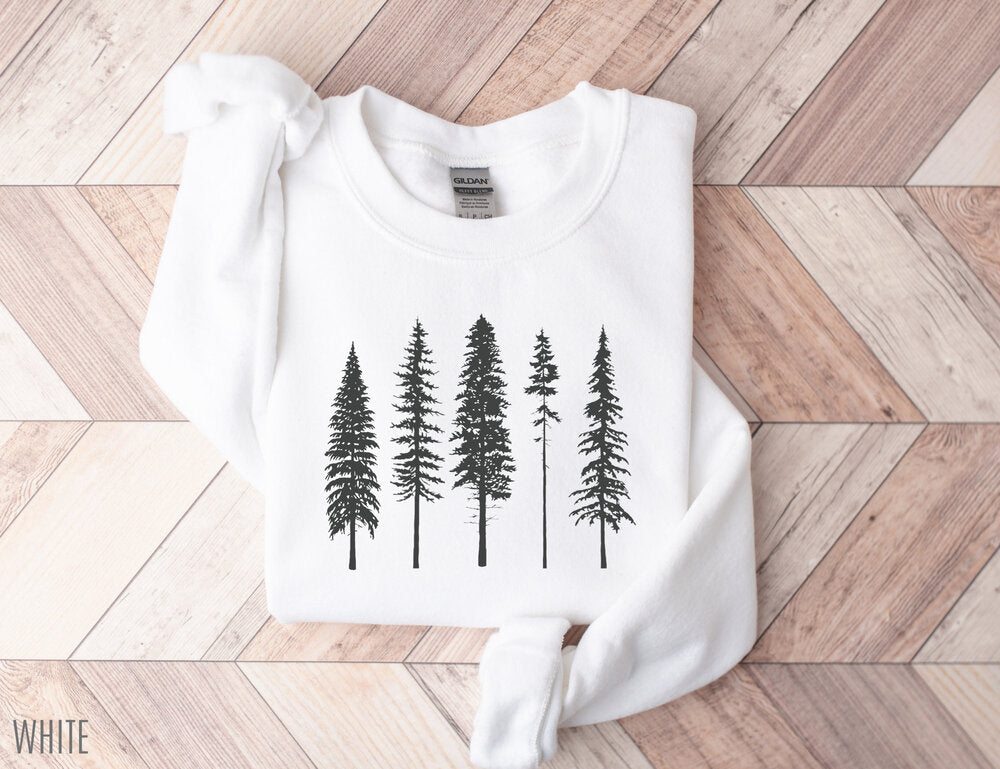 Pine Evergreen Cadeau pour les amoureux de la nature Sweat-shirt confortable à col rond