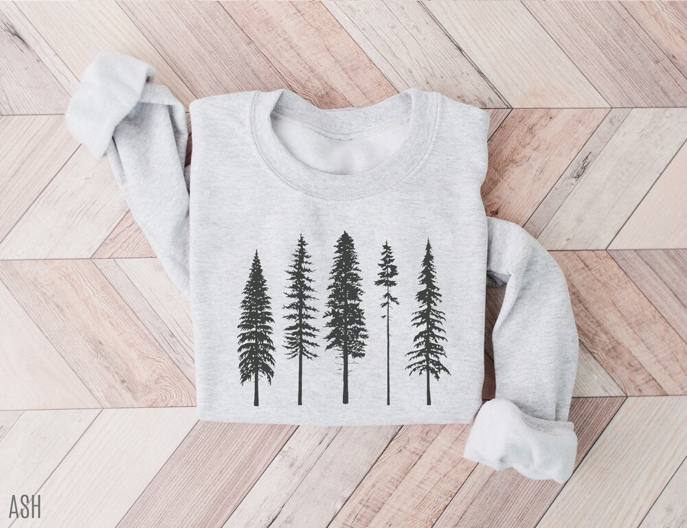 Pine Evergreen Cadeau pour les amoureux de la nature Sweat-shirt confortable à col rond
