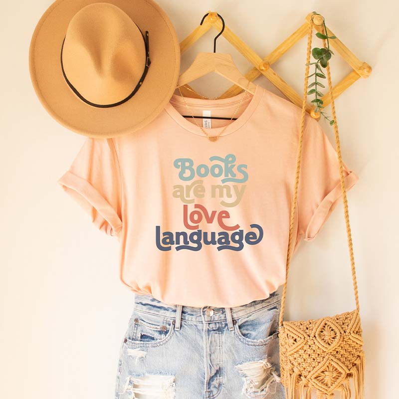 Retro  Books Are My Love Language T-Shirt