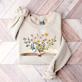 Flowers Book Reader Bookworm Sweatshirt