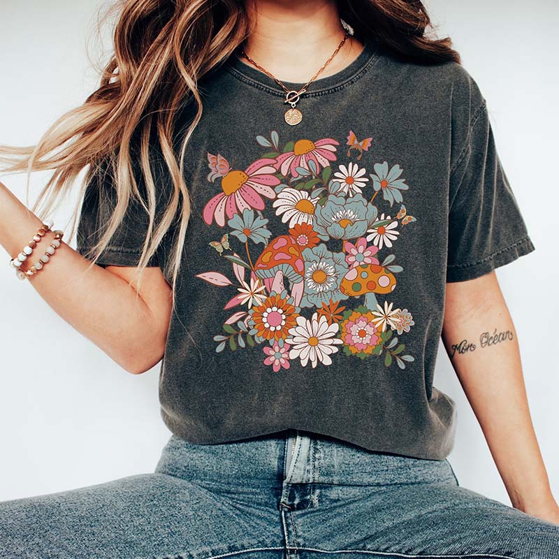 Pressed Flowers Pastel Floral Nature T-Shirt