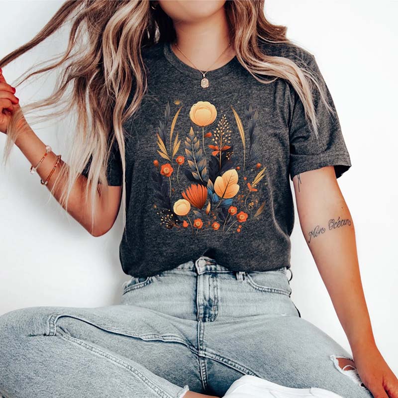 Boho Style Abstract Flower T-Shirt