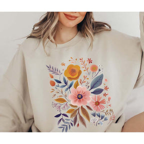 Rustic Boho Flowers Bouquet Sweatshirt