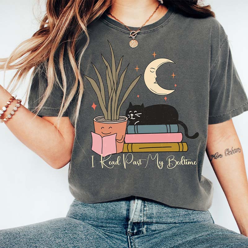 Cat Book Moon Lover T-Shirt