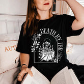 Death By TBR Book Skeleton Reading T-Shirt