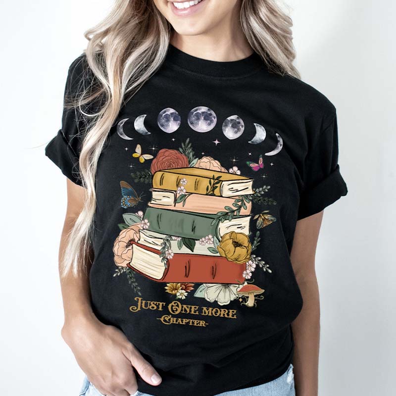 Just One More Chapter Book Moon T-Shirt