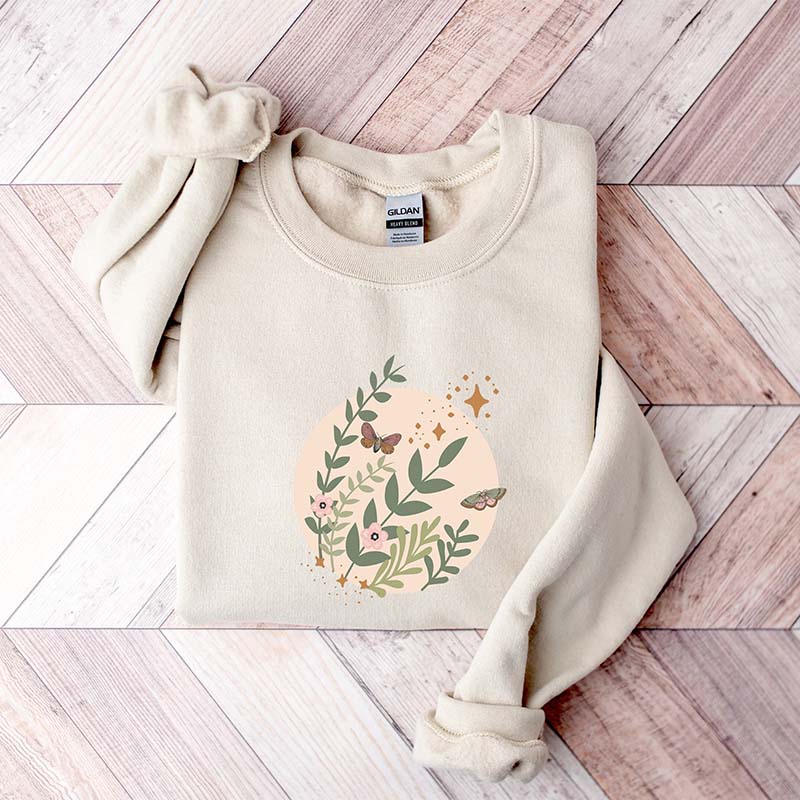 Boho Wildflowers and Butterflies Sweatshirt