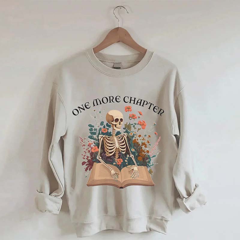 One More Chapter Skeleton Reader Sweatshirt