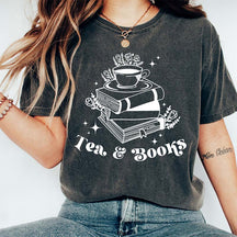 Tea and Books Reading Booktrovert T-Shirt