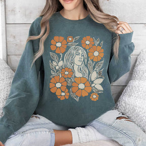 Unisex Wildflower Print Sweatshirt