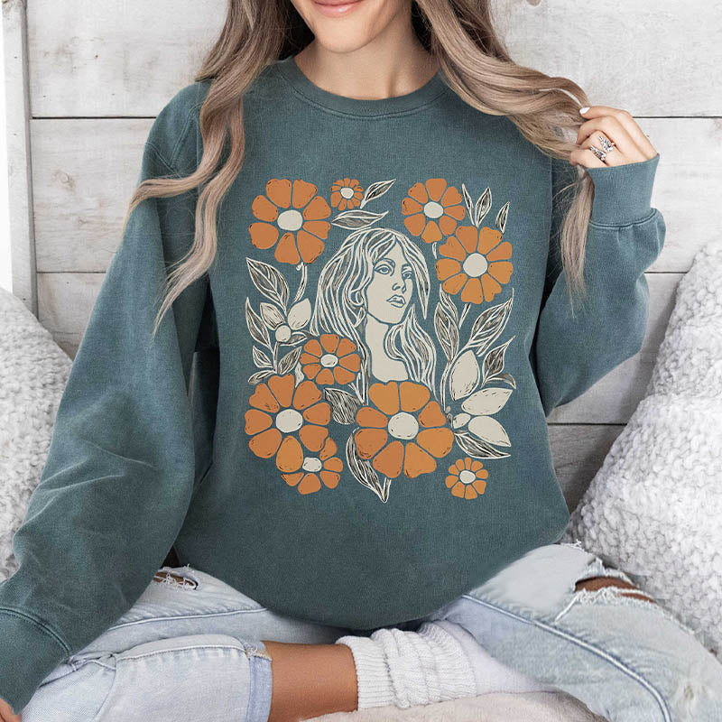 Unisex Wildflower Print Sweatshirt