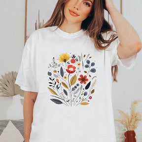 Boho Floral Garden Graphic T-Shirt