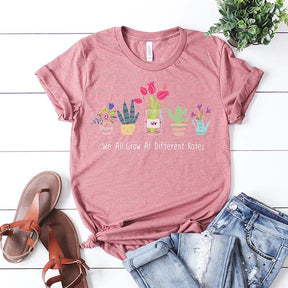 We All Grow At Different Rates Teacher T-Shirt