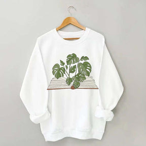 Monstera  Plant Book Comfort Colors Sweatshirt