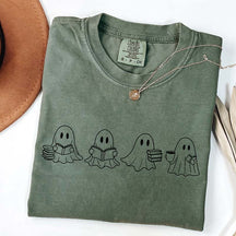 Spooky Season Cute Ghost Reading Books T-Shirt