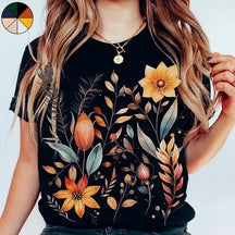 Oversized Wildflower Autumnal Flower T-Shirt