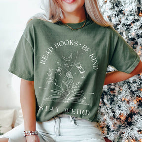 Read Books Be Kind Stay Weird Plant T-Shirt