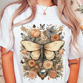 Vintage Garden Butterfly Wildflowers T-Shirt