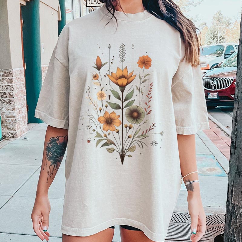 Boho Botanical  Flower T-Shirt