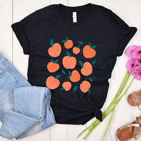 Peach Graphic  Summer Fruit T-Shirt