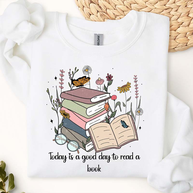 Retro Funny Book Wildflowers Sweatshirt