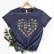 Books Heart Teachers Librarian T-Shirt