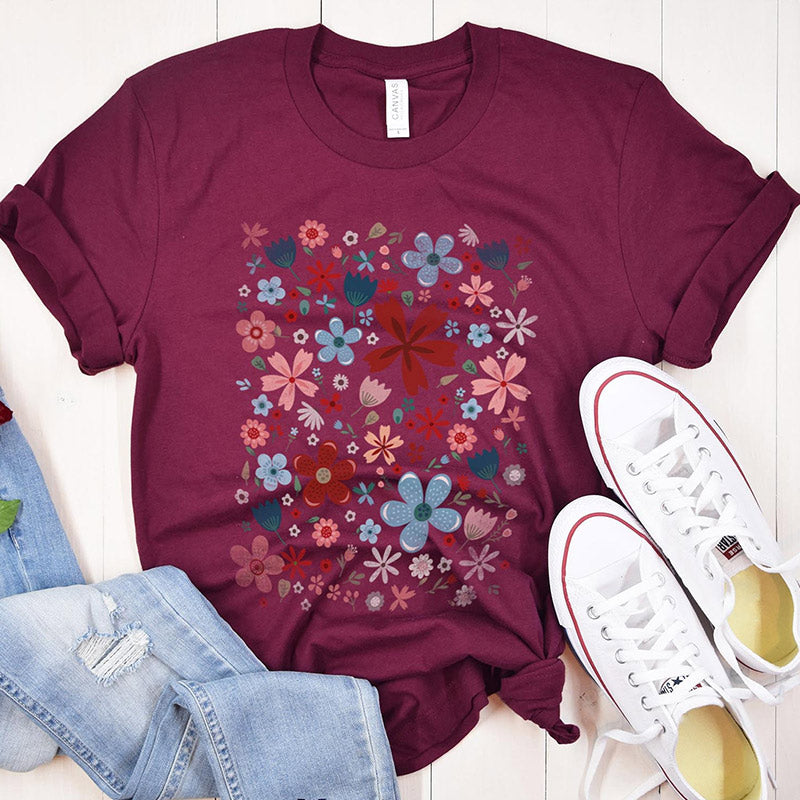 Vibrant Colorful Floral Spring T-Shirt