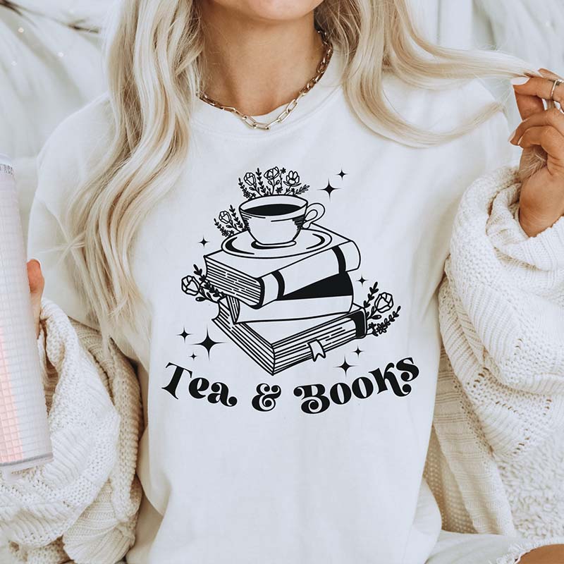 Tea and Books Reading Booktrovert T-Shirt