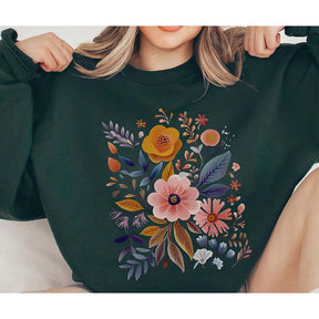 Rustic Boho Flowers Bouquet Sweatshirt