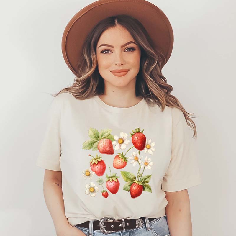 Botanical Strawberry Garden T-Shirt