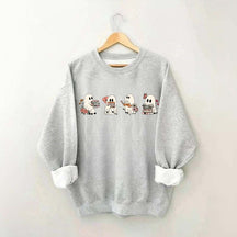 Floral Ghosts Reading Books Sweatshirt