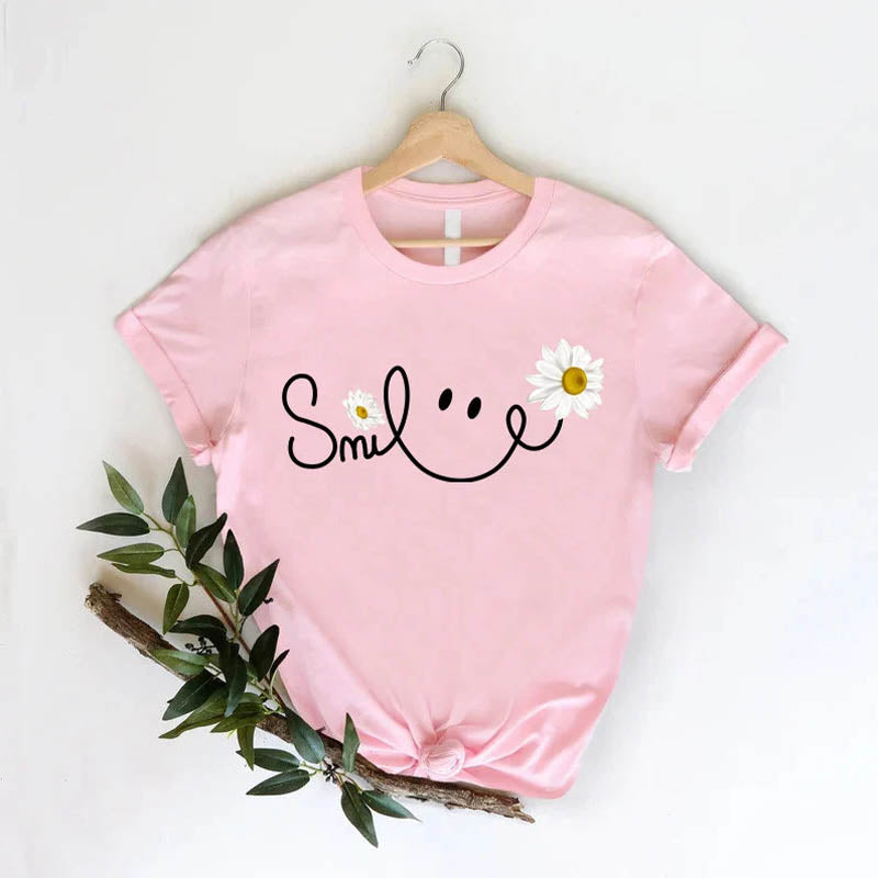 Daisy Smile Face Floral T-Shirt