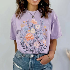 Boho Wildflowers Summer Botanical T-Shirt