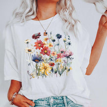 Ladies' Wild Flowers Watercolor T-Shirt