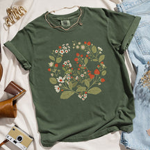 Boho Strawberry Wildflower T-Shirt