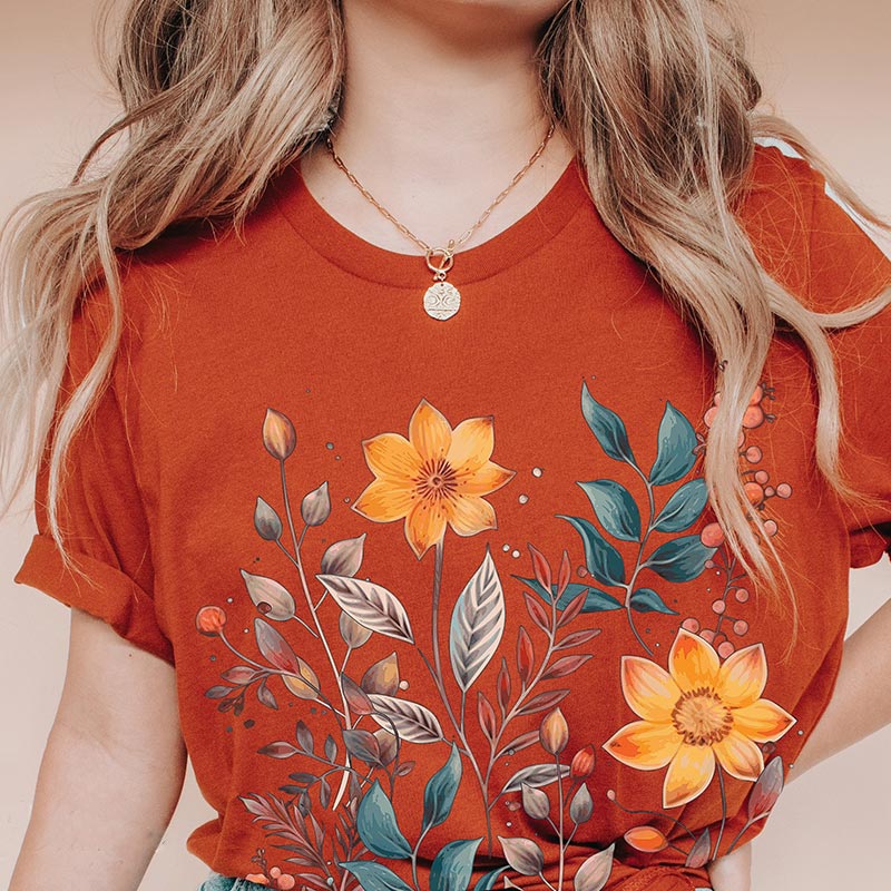 Wildflower Autumnal Gardening T-shirt