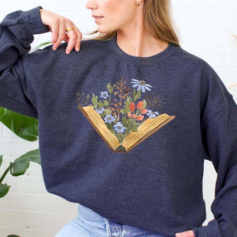 Wildflowers Book Lovers Gift Sweatshirt