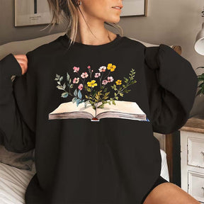 Flowers Book Reader Bookworm Sweatshirt