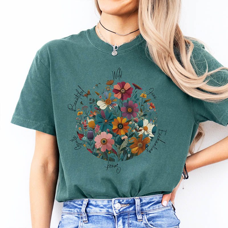 Pressed Wildflowers Nature Inspired T-Shirt