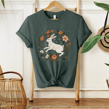 Vintage Floral White Rabbit T-Shirt