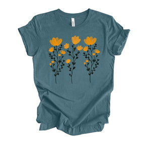 Yellow Flowers and Stems Cute T-Shirt