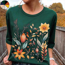 Oversized Wildflower Autumnal Flower T-Shirt